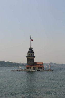 Bakire Kulesi, İstanbul, Türkiye; Leander Kulesi olarak da bilinen Kz Kulesi (Leandros Kulesi))