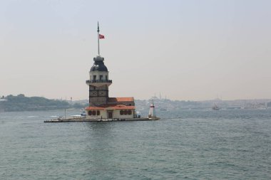 Bakire Kulesi, İstanbul, Türkiye; Leander Kulesi olarak da bilinen Kz Kulesi (Leandros Kulesi))