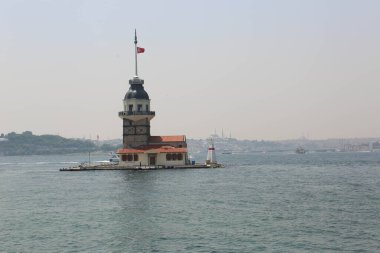 Bakire Kulesi, İstanbul, Türkiye; Leander Kulesi olarak da bilinen Kz Kulesi (Leandros Kulesi))