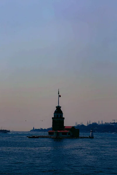 Torre Doncella Estambul Turquía Kulesi También Conocida Como Torre Leandro — Foto de Stock
