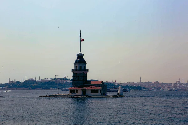 Maiden Tower Isztambul Törökország Kulesi Más Néven Leander Tower Leandros — Stock Fotó