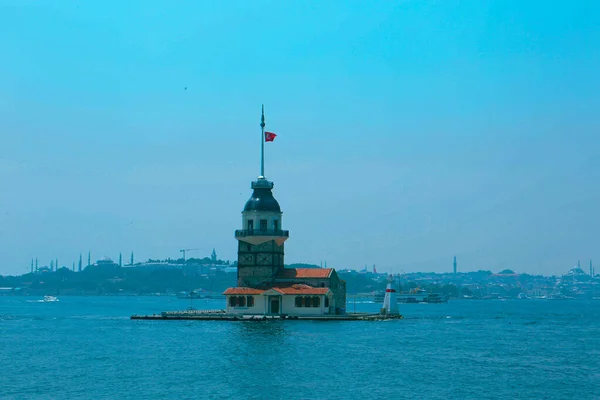 Torre Donzela Istambul Turquia Kulesi Também Conhecida Como Torre Leandro — Fotografia de Stock