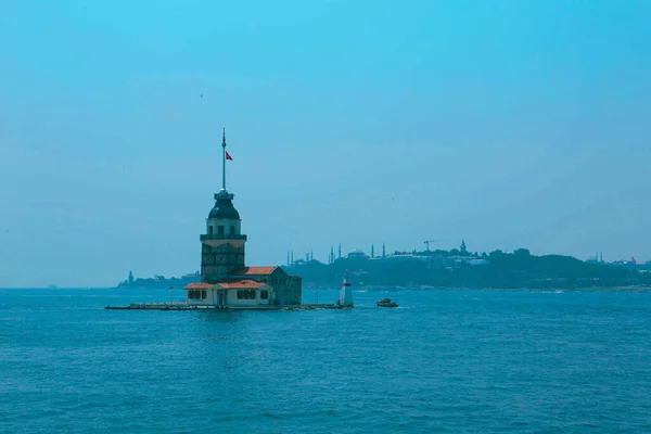 Maiden Tower Isztambul Törökország Kulesi Más Néven Leander Tower Leandros — Stock Fotó