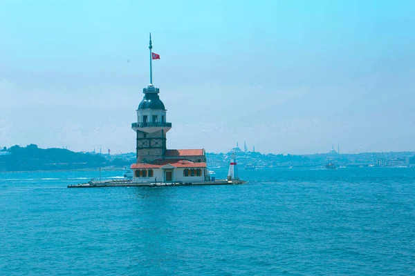 Torre Doncella Estambul Turquía Kulesi También Conocida Como Torre Leandro — Foto de Stock