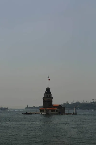 Maiden Tower Isztambul Törökország Kulesi Más Néven Leander Tower Leandros — Stock Fotó