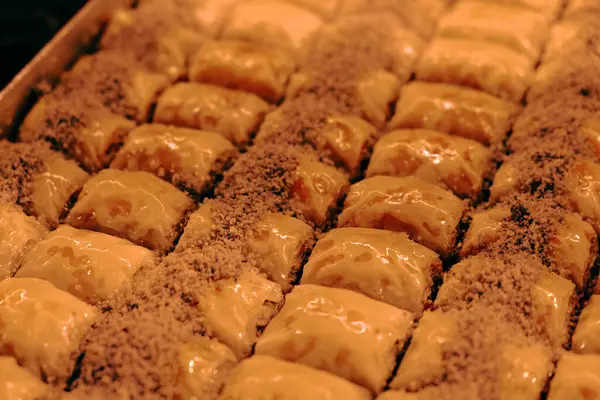 Traditionele Turkse Dessert Baklava Met Cashew Walnoten Zelfgemaakte Baklava Met — Stockfoto