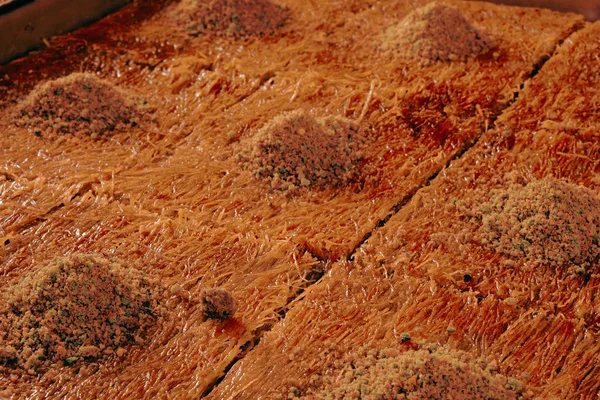 Baklava Tradicional Postre Turco Con Anacardo Nueces Baklava Casera Con —  Fotos de Stock