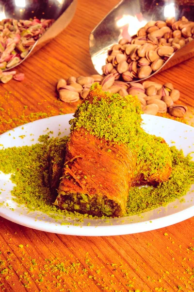 Tradiční Turecký Dezert Baklava Kešu Hew Vlašské Ořechy Domácí Baklava — Stock fotografie