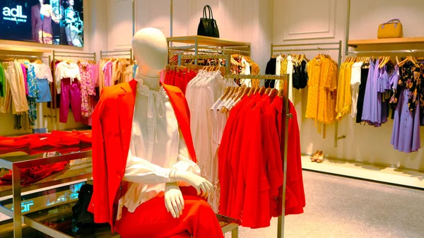 Clothes Hanging Shelf Store — Stock Photo, Image