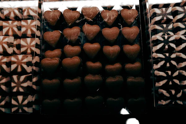 Una Gran Cantidad Variedad Pralinés Chocolate —  Fotos de Stock