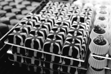 bir sürü değişik çikolatalı pralin