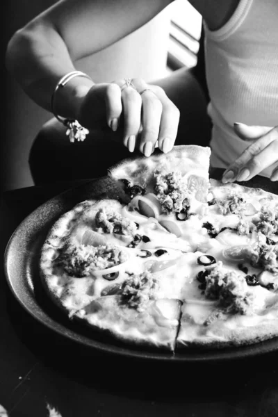 Deliciosa Mezcla Pizza Comida Italiana —  Fotos de Stock