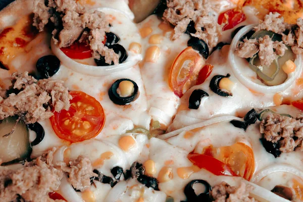 Enak Mixture Pizza Makanan Italia — Stok Foto