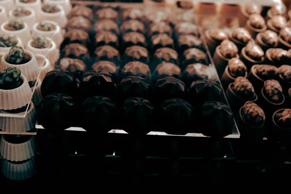 Mange Forskjellige Sjokoladepraliner – stockfoto