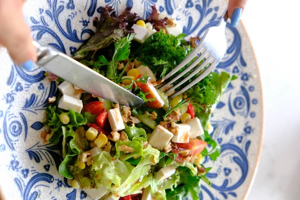 Boliche Salada Deliciosa Fresca — Fotografia de Stock