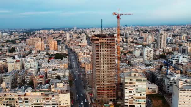 Bat Yam Israël Janvier 2022 Vue Aérienne Construction Bâtiment Résidentiel — Video