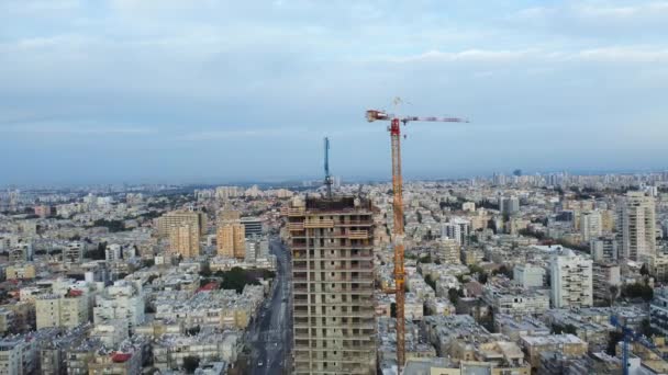 2022年1月7日 Bat Yam Israel January Aerial View Construction Multi Story — 图库视频影像