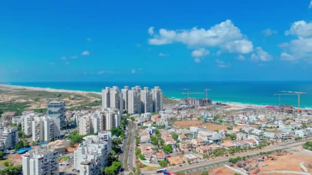 Rishon Lezion Israel July Aerial View Beginning Construction New Residential — Video Stock