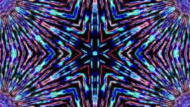 Tam rengi yöneten parlak soyut ışık, kaleydoskop, siyah arkaplan