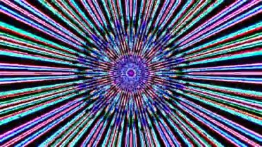 Tam rengi yöneten parlak soyut ışık, kaleydoskop, siyah arkaplan