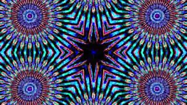 Tam rengi yöneten parlak soyut ışık, kaleydoskop, siyah arkaplan