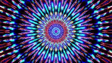 Siyah arkaplanda mavi yanıp sönen ışıkların hareketli yuvarlak şekli