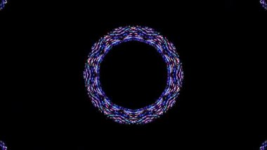 Siyah arkaplanda mavi yanıp sönen ışıkların hareketli yuvarlak şekli