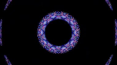 Siyah arkaplanda mavi yanıp sönen ışıkların hareketli yuvarlak şekli