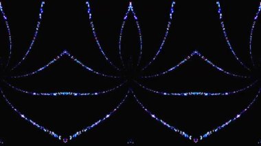 Siyah arkaplanda parlayan neon çizgilerinin çizgi şeklindeki animasyon örümceği.