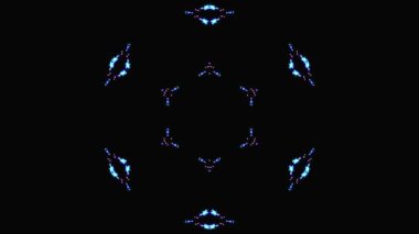 Siyah arkaplanda renkli yanıp sönen ışıkların hareketli çember şekli