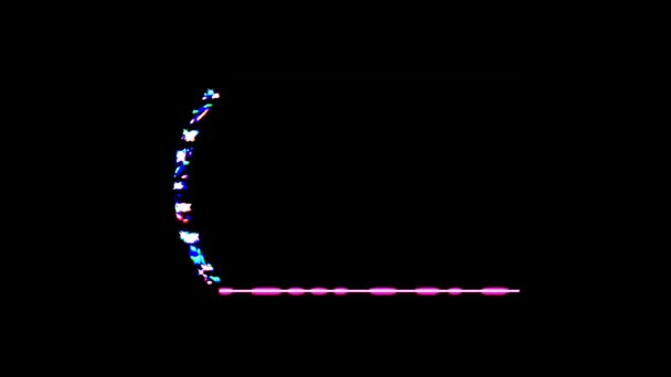 Κινούμενο Σχήμα Κύκλου Πολύχρωμα Φώτα Αναβοσβήνει Μαύρο Φόντο — Αρχείο Βίντεο