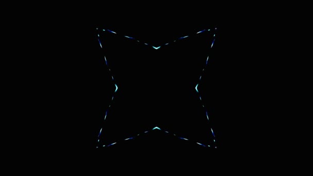 Fundal Negru Pentru Spectacol Dungi Colorate Animate Luminoase Ornaments Star — Videoclip de stoc