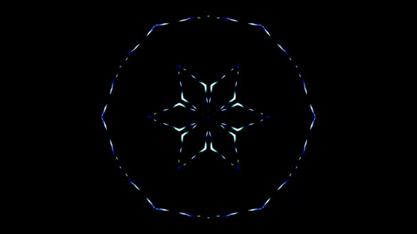 Κινούμενο Σχήμα Κύκλου Πολύχρωμα Φώτα Αναβοσβήνει Μαύρο Φόντο — Αρχείο Βίντεο