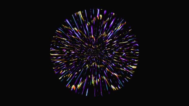 Animated Circle Shape Colorful Flashing Lights Black Background — Stock Video