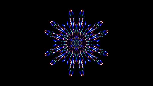 Helles Abstraktes Licht Flackernde Streifen Setzen Volle Farbe Kaleidoskop — Stockvideo