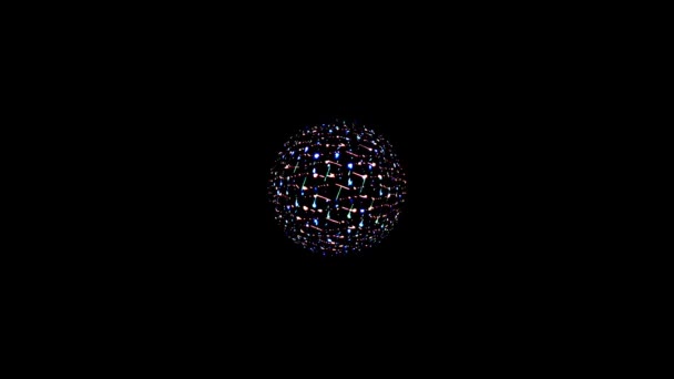 Анимированная Форма Круга Ярких Мигающих Огней Черном Фоне — стоковое видео