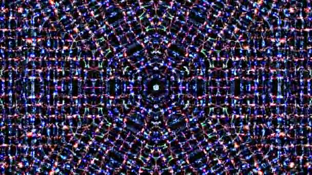 Яркие Абстрактные Световые Мерцающие Полосы Задают Полный Цвет Калейдоскоп — стоковое видео