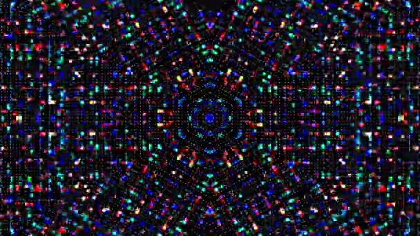 明亮的抽象光闪烁的条纹设置全彩 万花筒 — 图库视频影像