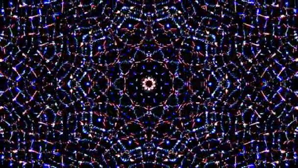 Bright Abstract Light Flickering Streaks Set Full Color Kaleidoscope — Stock Video