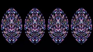 Siyah arkaplanda renkli yanıp sönen ışıkların hareketli çember şekli