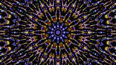 Parlayan güzel soyut bir kaleydoskop, ince hareketleri düzenleyen parlak bir ışık.