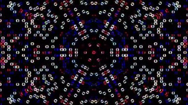 Parlayan güzel soyut bir kaleydoskop, ince hareketleri düzenleyen parlak bir ışık.