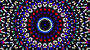 Parlayan güzel soyut bir kaleydoskop, ince hareketleri düzenleyen parlak bir ışık.