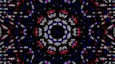 Siyah arkaplanda renkli yanıp sönen ışıkların hareketli çember şekli