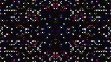 Siyah arkaplanda renkli yanıp sönen ışıkların hareketli çember şekli