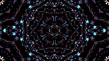 Parlayan güzel soyut bir kaleydoskop, ince hareketleri düzenleyen parlak bir ışık.