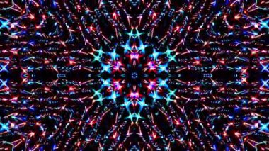 Parlayan güzel soyut bir kaleydoskop, ince hareketleri düzenleyen parlak bir ışık.