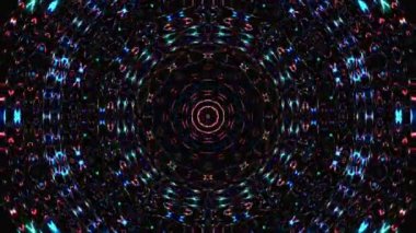 Parlayan güzel soyut bir kaleydoskop, ince hareketleri düzenleyen parlak bir ışık.