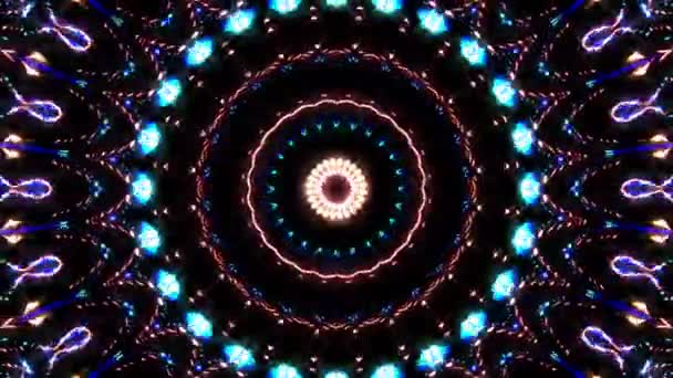 Hermoso Caleidoscopio Abstracto Que Brilla Una Luz Radiante Que Regula — Vídeos de Stock