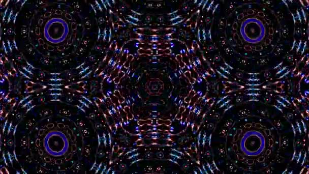 Frumos Caleidoscop Abstract Care Strălucește Lumină Radiantă Care Reglează Mișcările — Videoclip de stoc